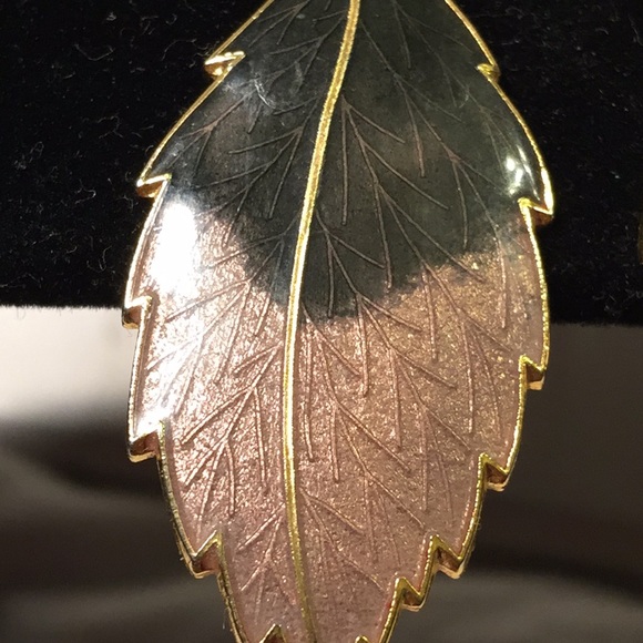 purple and black enamel earrings - Picture 2 of 3